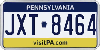 PA license plate JXT8464