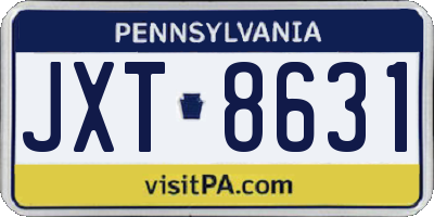 PA license plate JXT8631