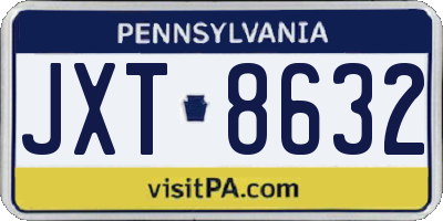 PA license plate JXT8632