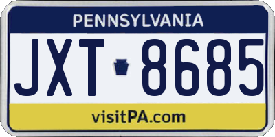 PA license plate JXT8685