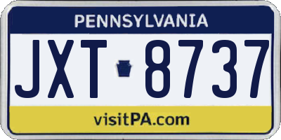 PA license plate JXT8737