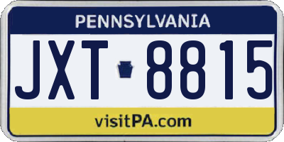 PA license plate JXT8815