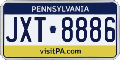 PA license plate JXT8886