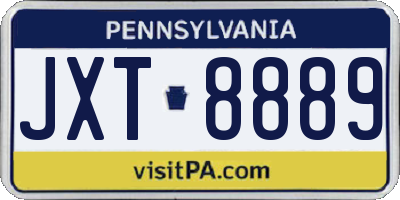 PA license plate JXT8889