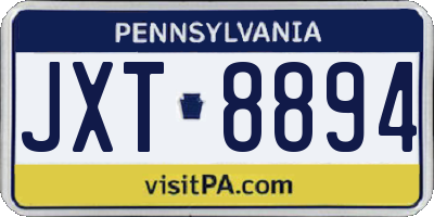 PA license plate JXT8894