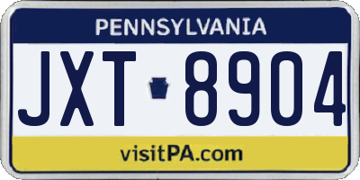 PA license plate JXT8904