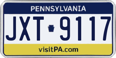 PA license plate JXT9117
