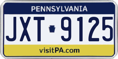 PA license plate JXT9125
