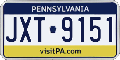 PA license plate JXT9151