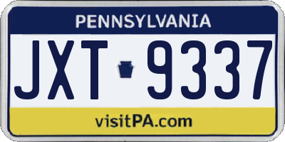 PA license plate JXT9337