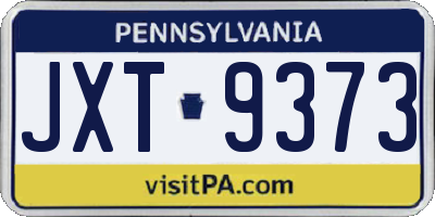 PA license plate JXT9373