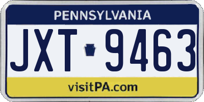 PA license plate JXT9463