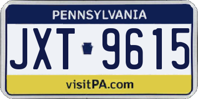 PA license plate JXT9615