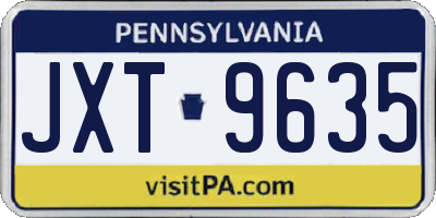 PA license plate JXT9635