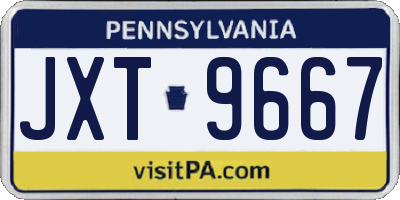 PA license plate JXT9667