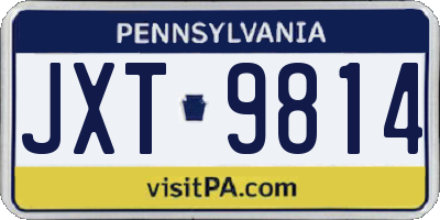 PA license plate JXT9814