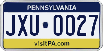 PA license plate JXU0027