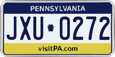 PA license plate JXU0272