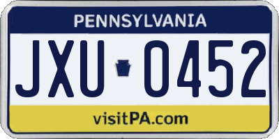 PA license plate JXU0452