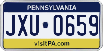 PA license plate JXU0659