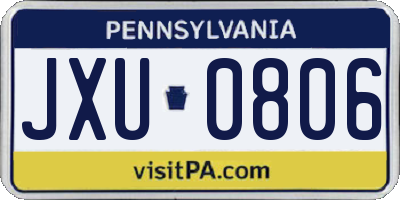 PA license plate JXU0806