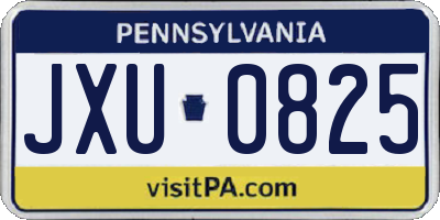 PA license plate JXU0825