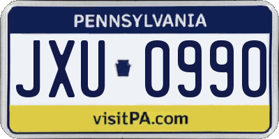 PA license plate JXU0990