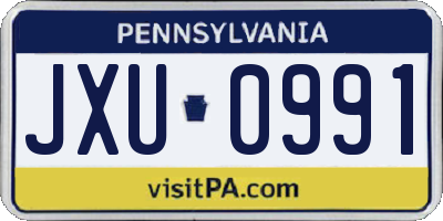 PA license plate JXU0991