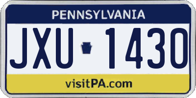 PA license plate JXU1430