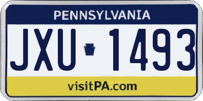 PA license plate JXU1493