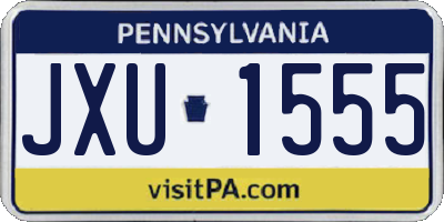 PA license plate JXU1555