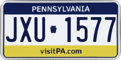 PA license plate JXU1577