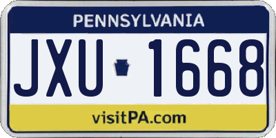 PA license plate JXU1668