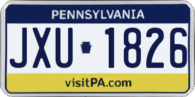 PA license plate JXU1826
