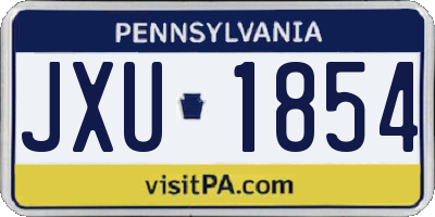 PA license plate JXU1854