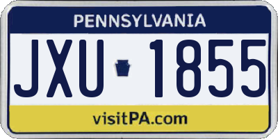 PA license plate JXU1855
