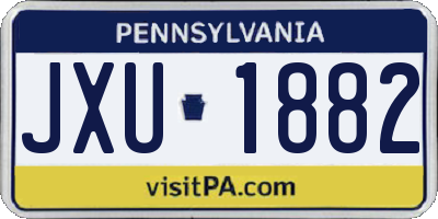 PA license plate JXU1882