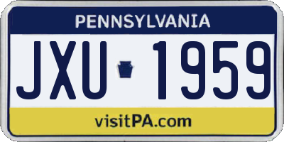 PA license plate JXU1959