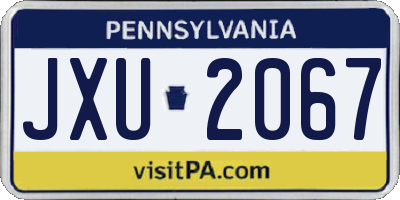 PA license plate JXU2067