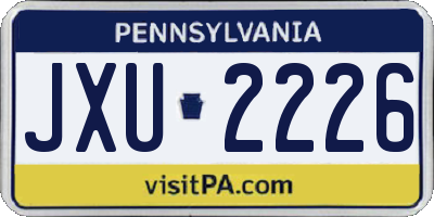 PA license plate JXU2226