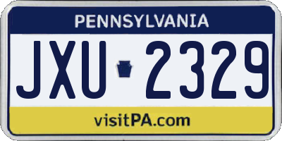 PA license plate JXU2329