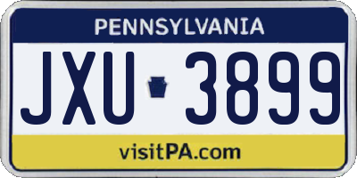 PA license plate JXU3899