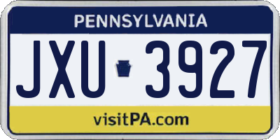 PA license plate JXU3927