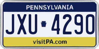 PA license plate JXU4290