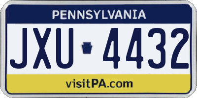 PA license plate JXU4432