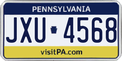 PA license plate JXU4568