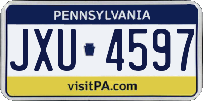PA license plate JXU4597