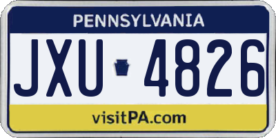PA license plate JXU4826
