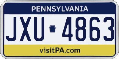 PA license plate JXU4863