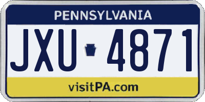 PA license plate JXU4871